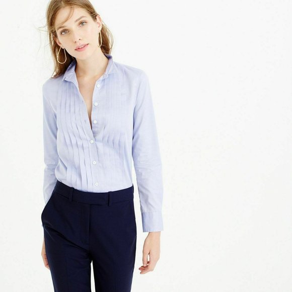Jcrew Tuxedo Shirt Pleated Button Down 